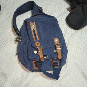 KAUKKO EUC DIAGONAL CANVAS BACKPACK HIKING CHEST BAG